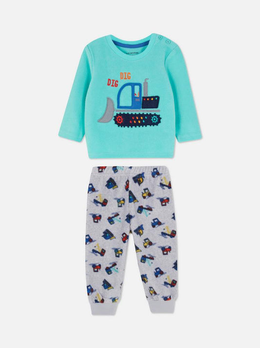 Digger Appliqué Fleece Pajamas