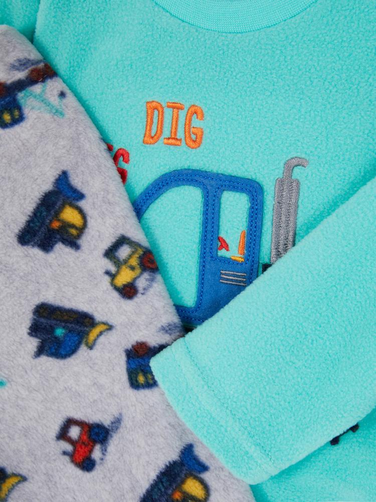 Digger Appliqué Fleece Pajamas