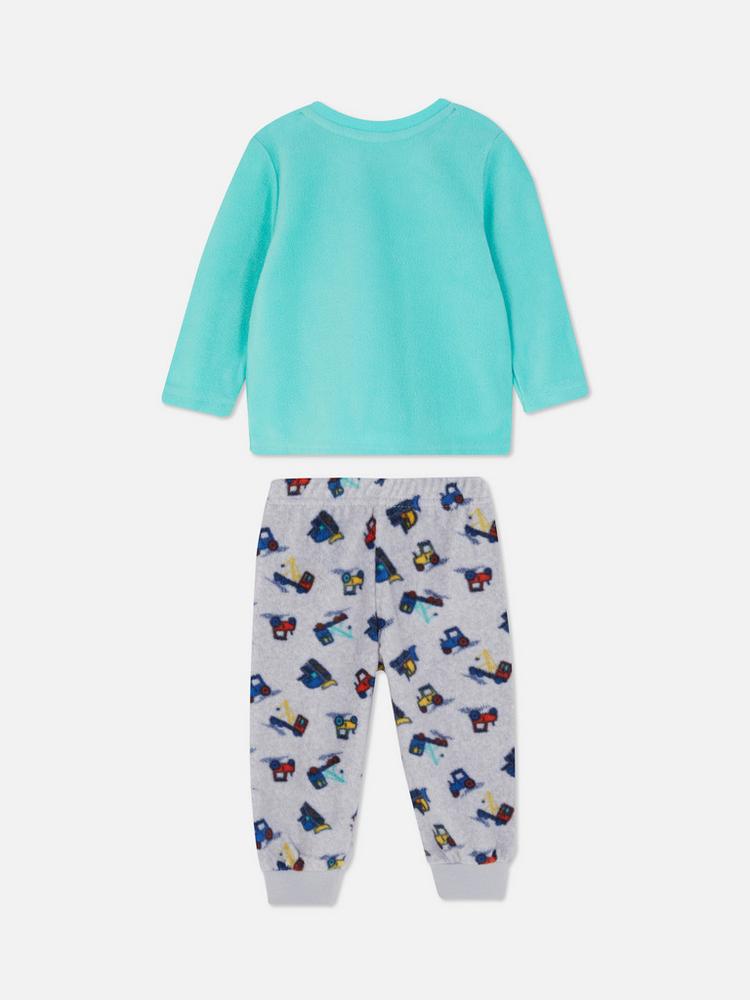 Digger Appliqué Fleece Pajamas