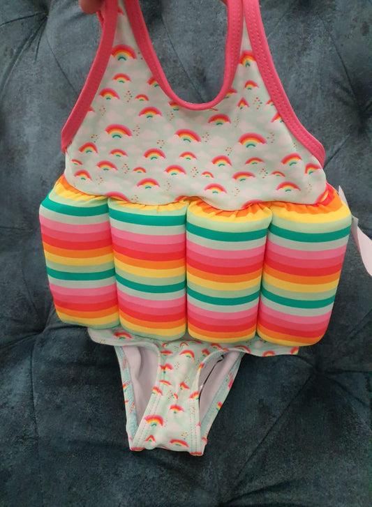 Rainbow Swimming Costume with Floaters