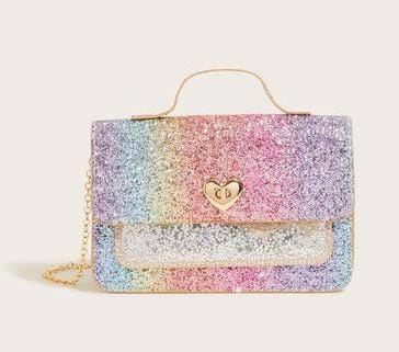 MONSOON RAINBOW GLITTER SHAKER SATCHEL BAG