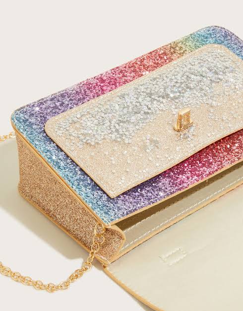 MONSOON RAINBOW GLITTER SHAKER SATCHEL BAG