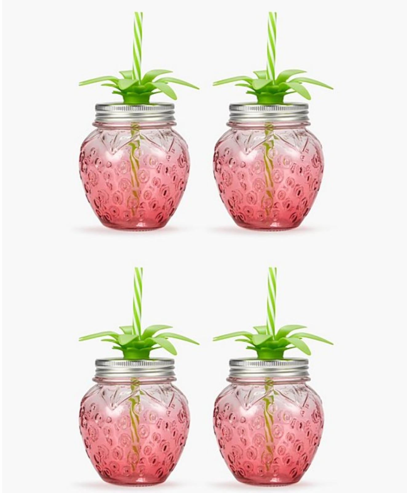 George Pink Strawberry Mason Jars