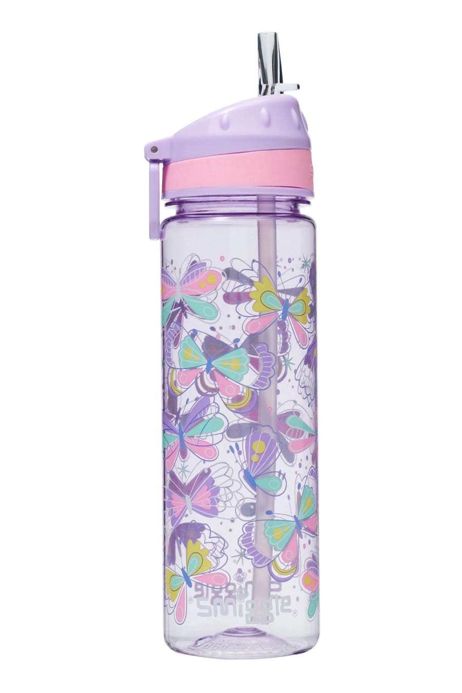 Smiggle Purple Flutter Drink Up Plastic Drink Bottle 650Ml